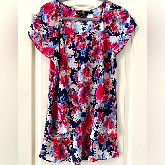 Roz & Ali Colorful Layered Blouse Women’s Size Medium - Picture 1 of 12